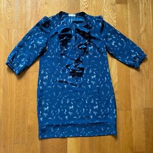 Silence + Noise Navy Patterned Dress